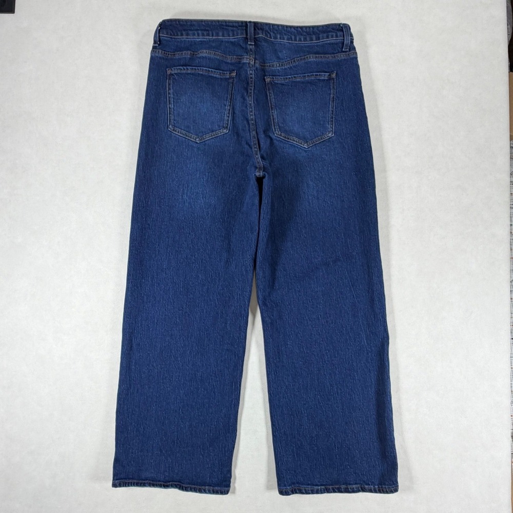 Quince Ultra-Wide Leg Jeans Dark Wash High Rise Organic Cotton Blend Size 33 - Picture 2 of 12